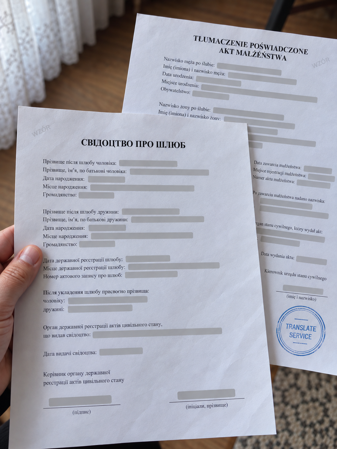 Ukrainian-language marriage certificate and Polish translation — Translate Service
